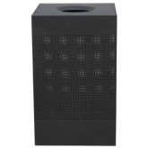 WITT Celestial Series Perforated Square Waste Receptacle - 40 gallon, Black